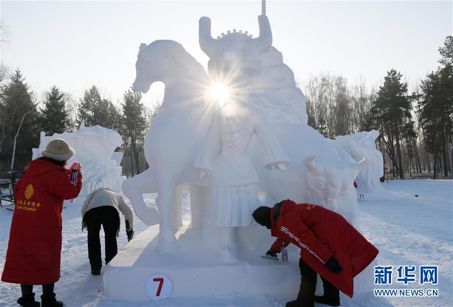 第六届全国大学生雪雕比赛在太阳岛落幕 