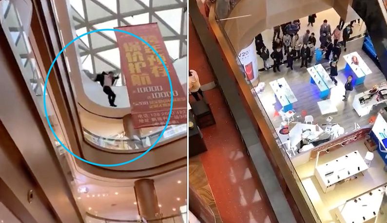 男子经济压力大轻生 跳楼前将女孩扔下楼