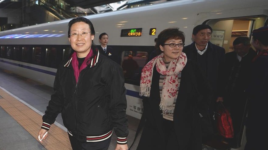 湖北代表团抵京