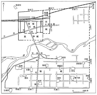 隋唐洛阳城遗址平面实测图.资料图片
