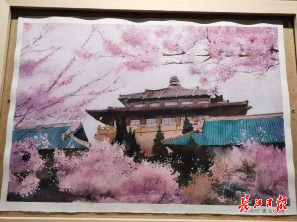 江苏援汉女护士画最美武汉:武大的樱花开了,我想去看看