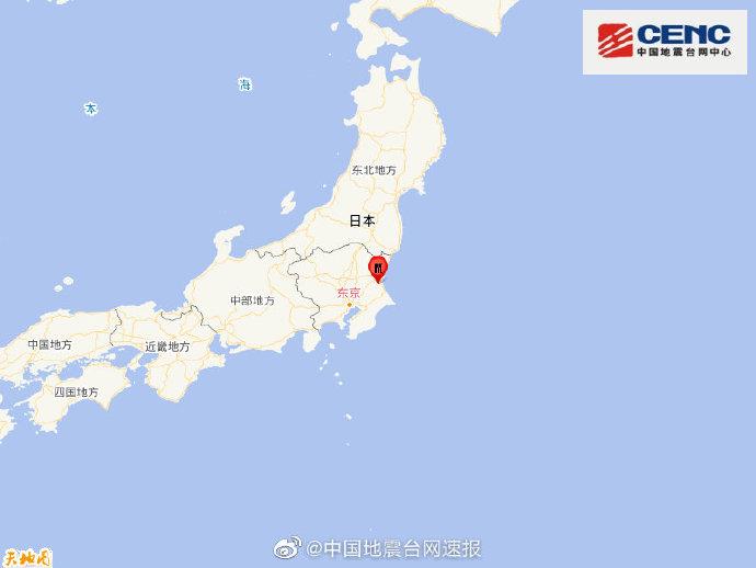 日本本州岛发生51级地震震源深度100千米