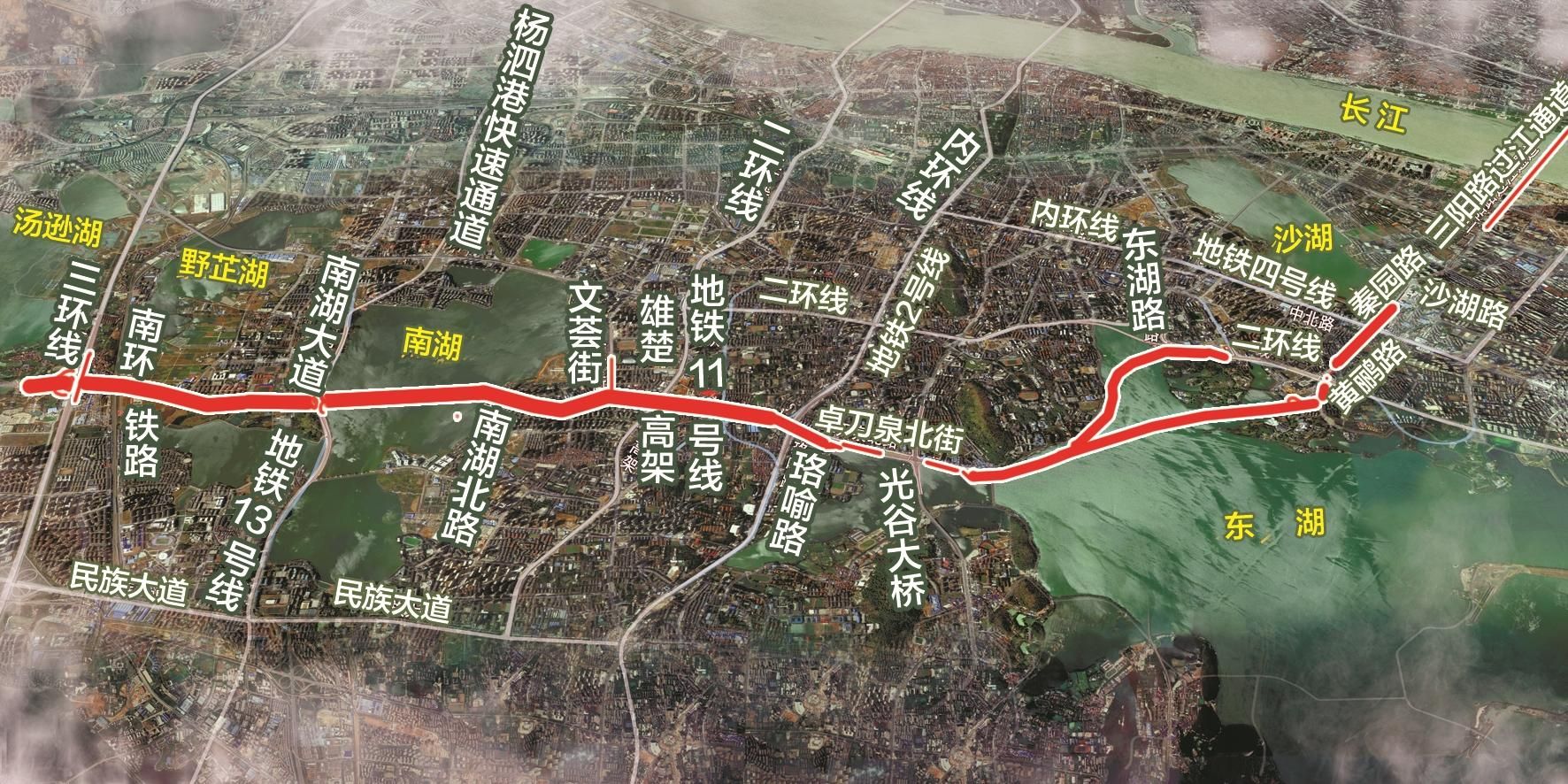定了! 武汉两湖隧道月底开建 下穿东湖和南湖