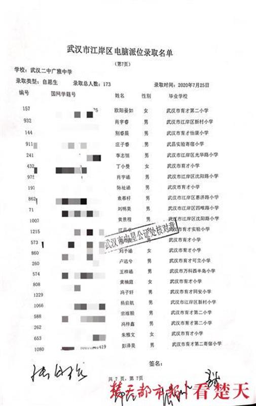 |3677人报名、476人“中签”，江岸区民办初中小升初电脑摇号结果出炉