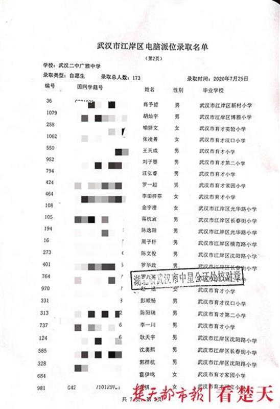 |3677人报名、476人“中签”，江岸区民办初中小升初电脑摇号结果出炉