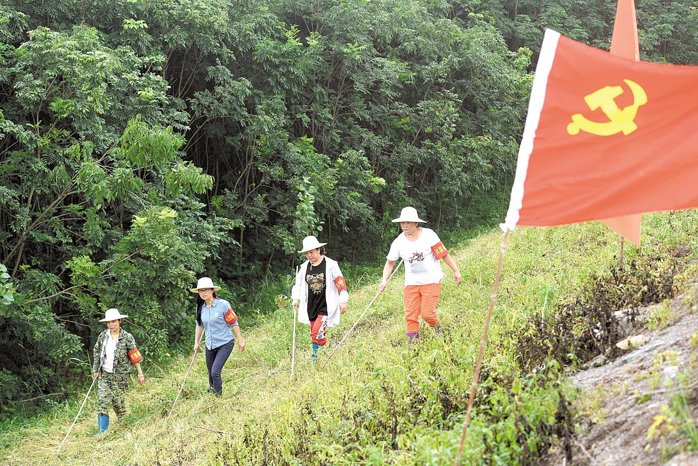 |女党员干部一线防汛