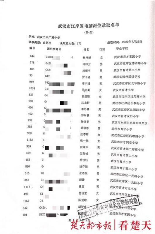 |3677人报名、476人“中签”，江岸区民办初中小升初电脑摇号结果出炉