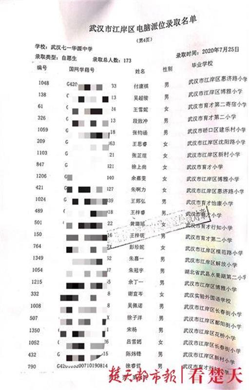 |3677人报名、476人“中签”，江岸区民办初中小升初电脑摇号结果出炉