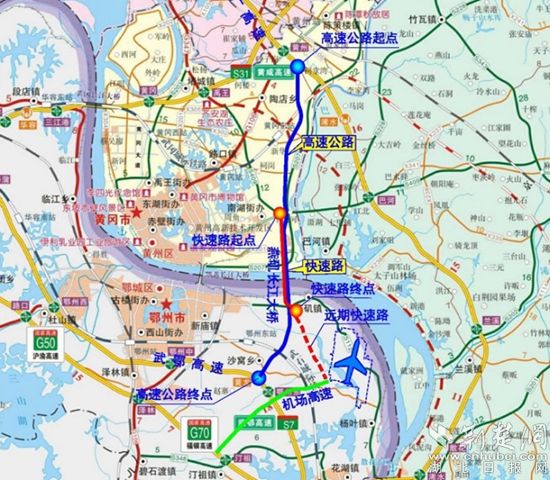 |总投资129亿元、建设周期4年半，鄂城、黄冈中心城区将建快速直达通道