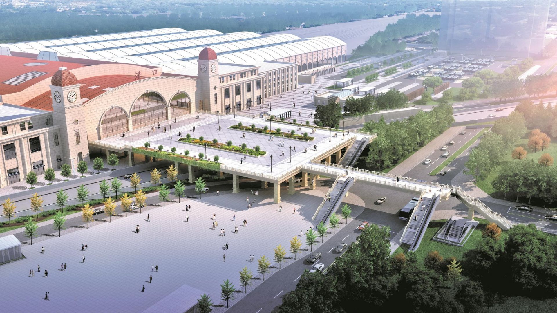 |汉口火车站北广场开工建设 将有效缓解周边交通压力