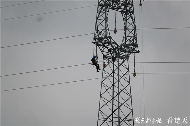 |高空“走钢丝”，刘家山风电场架起110千伏上网传输线路