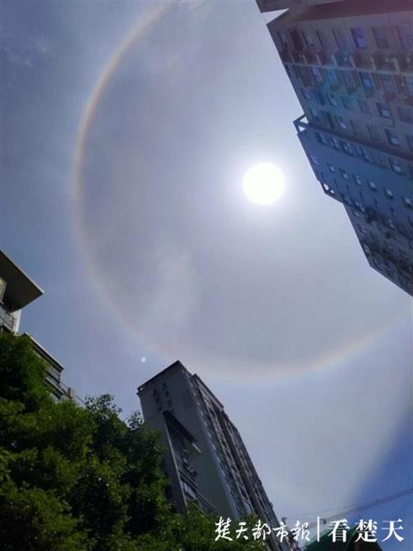1号站代理开户美翻了!江夏区上空出现日晕美景
