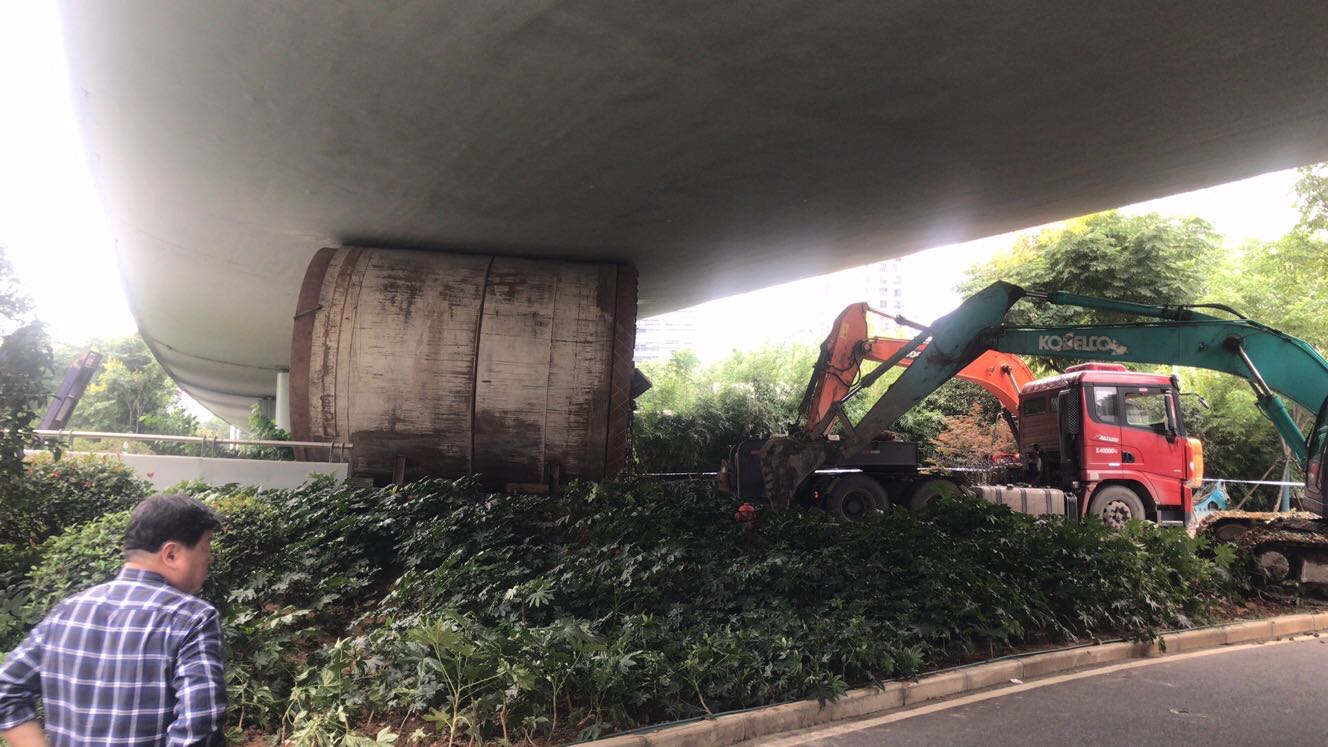 |近百吨“巨无霸”被卡立交桥下，这家企业驰援8小时“救出”