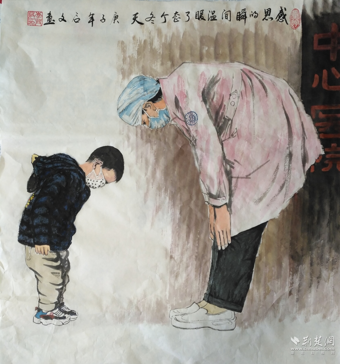 |退休党员带领百余居民用书画记录抗疫感动瞬间