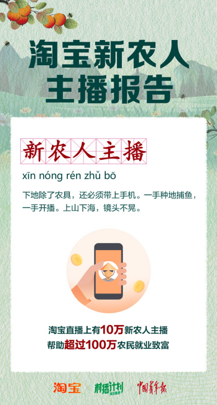 淘寶新農(nóng)人主播報(bào)告：幫助100萬(wàn)農(nóng)民就業(yè)致富(圖1)