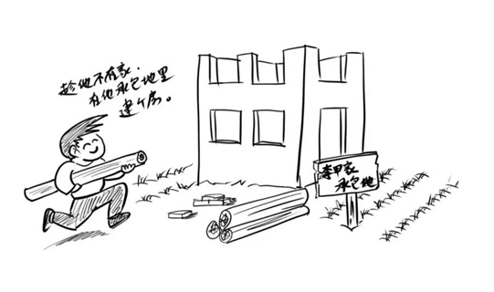 |农村乱占耕地建房“八不准” 漫画②| 不准强占多占耕地建房
