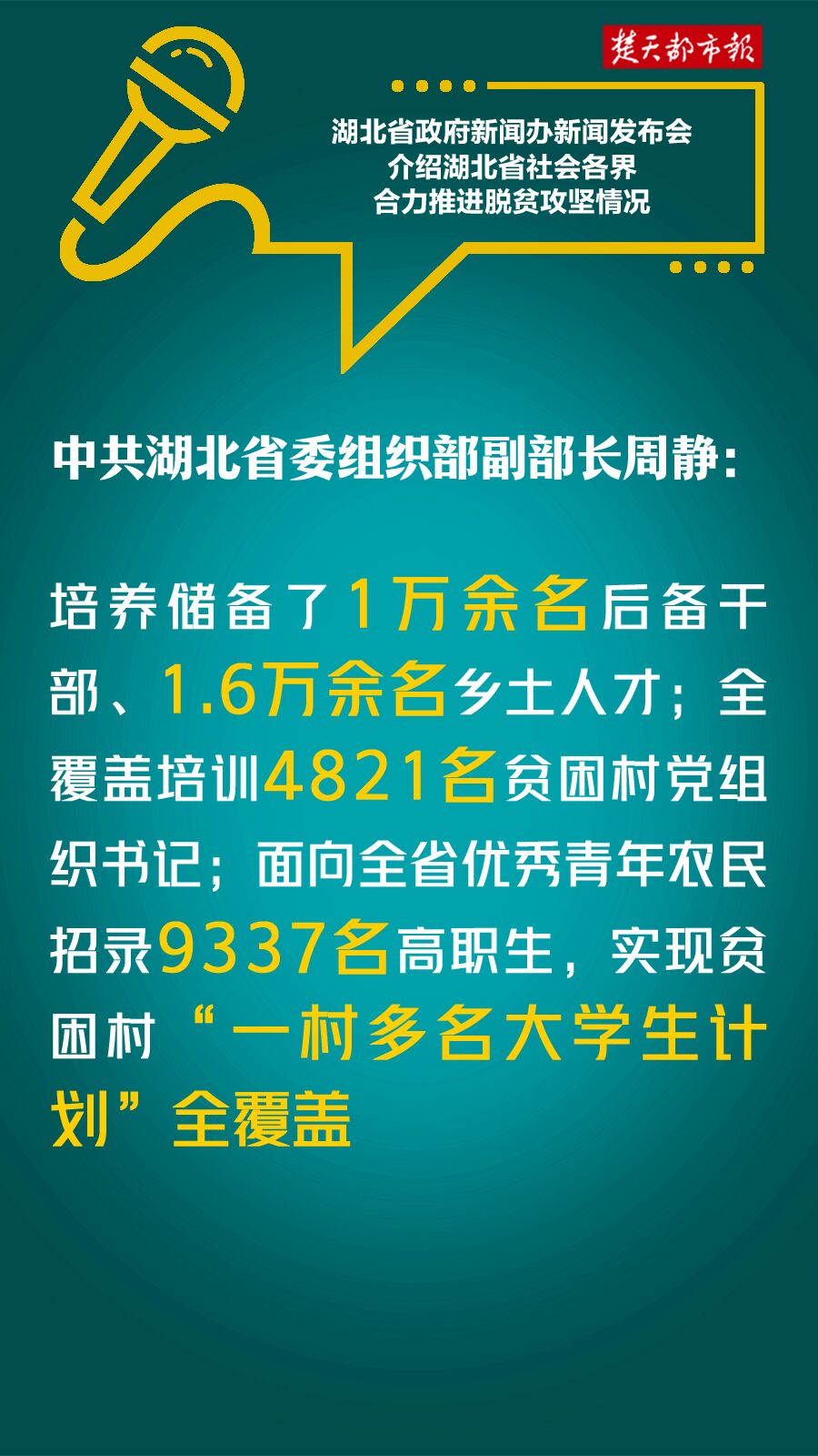 |海报｜湖北实现贫困村“一村多名大学生计划”全覆盖
