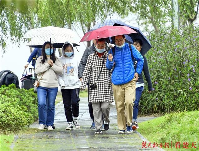 |秋雨来袭气温降，游客江城“打卡”游兴不减