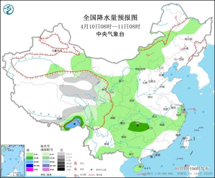南部将有降水过程，而北部将有雨雪。