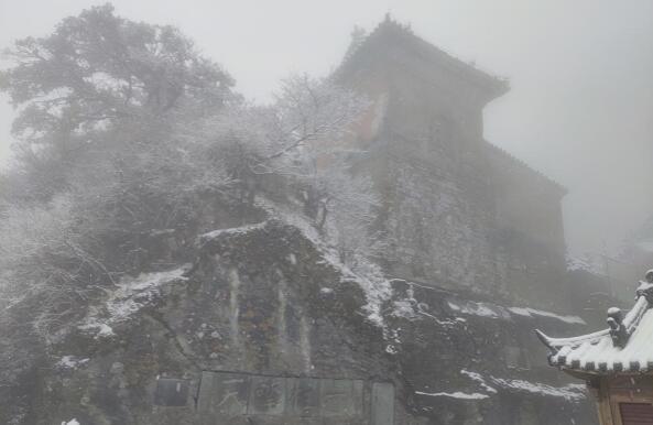 激动！2022年武当山第一场雪来了
