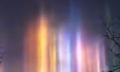 黑龙江漠河现罕见寒夜光柱