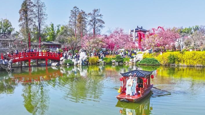 外地游客来汉追樱