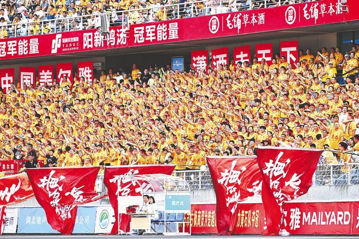黄石主场舞动“金色海洋”