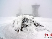 德国遭遇冰雪天气 波洛肯山遭冰封