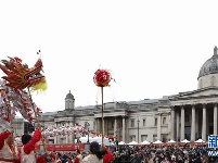 伦敦特拉法加广场举行盛大春节庆典