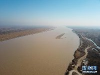 鸟瞰黄河口湿地风光