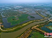 江苏淮安白马湖国家湿地公园美景初现