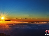 秋日黄山苍松斗翠九天云阔