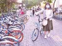 上下班 走单骑 都市白领热骑共享单车