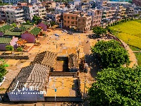 海口文毓古村太极田开割